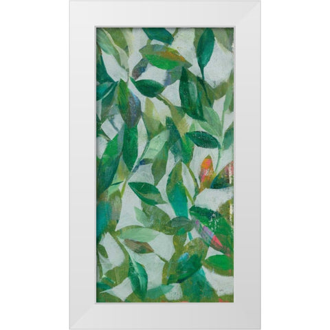 Summer Garden Greenery III White Modern Wood Framed Art Print by Nai, Danhui