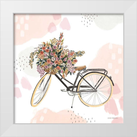 Sweet Paris II Bike White Modern Wood Framed Art Print by Marshall, Laura