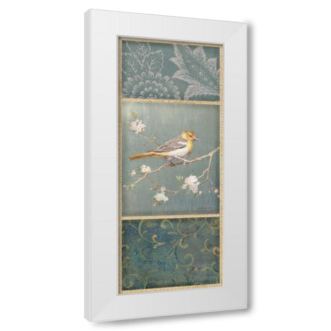 Northern Oriole - Wag White Modern Wood Framed Art Print by Nai, Danhui