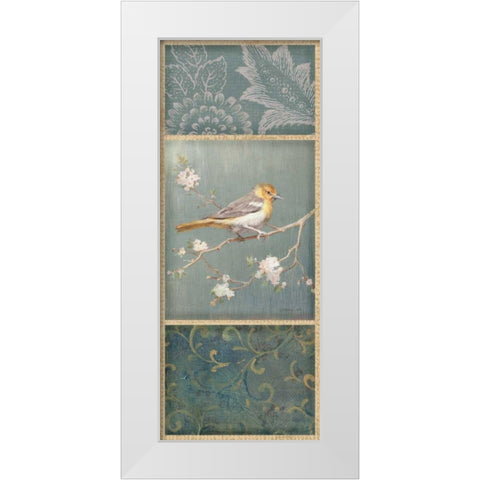 Northern Oriole - Wag White Modern Wood Framed Art Print by Nai, Danhui