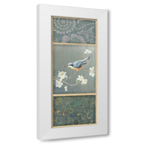 Nuthatch - Wag White Modern Wood Framed Art Print by Nai, Danhui