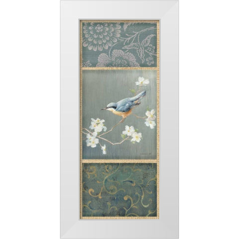 Nuthatch - Wag White Modern Wood Framed Art Print by Nai, Danhui