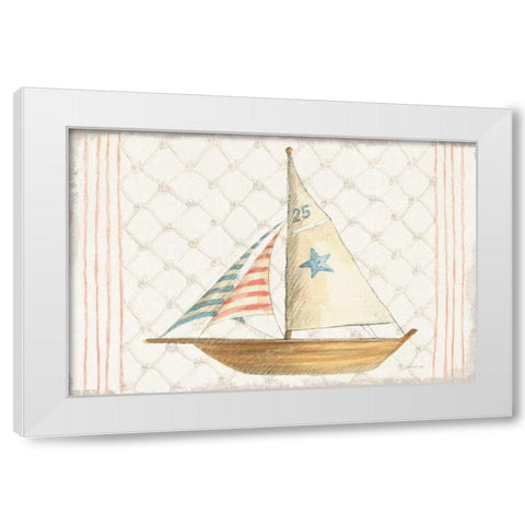 Floursack Nautical XII White Modern Wood Framed Art Print by Nai, Danhui