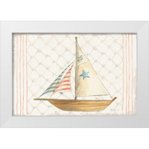 Floursack Nautical XII White Modern Wood Framed Art Print by Nai, Danhui