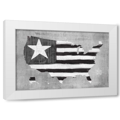 See the USA Americana BW White Modern Wood Framed Art Print by Averinos, Melissa