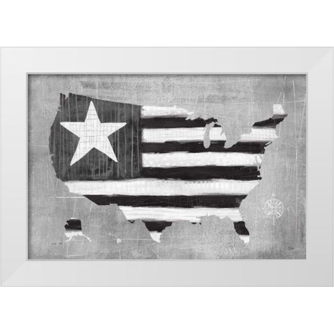 See the USA Americana BW White Modern Wood Framed Art Print by Averinos, Melissa