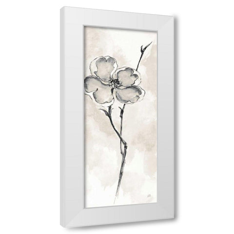 Solitary Dogwood II Taupe White Modern Wood Framed Art Print by Paschke, Chris