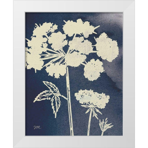 Dark Blue Sky Garden III White Modern Wood Framed Art Print by Studio Mousseau