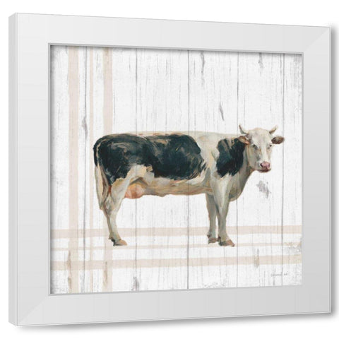 Farm Patchwork V White Wood White Modern Wood Framed Art Print by Nai, Danhui