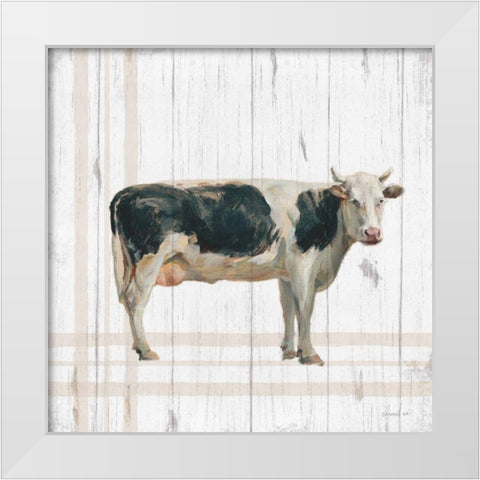 Farm Patchwork V White Wood White Modern Wood Framed Art Print by Nai, Danhui