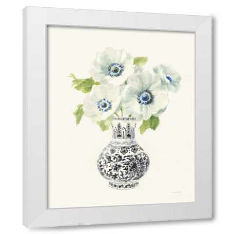 Floral Chinoiserie I Black Crop White Modern Wood Framed Art Print by Nai, Danhui