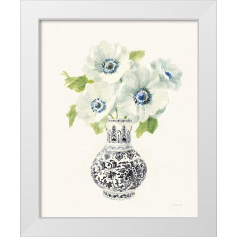 Floral Chinoiserie I Black Crop White Modern Wood Framed Art Print by Nai, Danhui