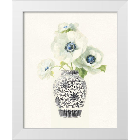 Floral Chinoiserie II Black Crop White Modern Wood Framed Art Print by Nai, Danhui