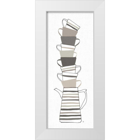 Stack of Cups II Neutral White Modern Wood Framed Art Print by Tillmon, Avery