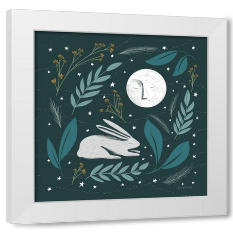 Sweet Dreams Bunny III White Modern Wood Framed Art Print by Thorns, Becky