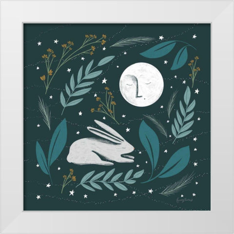 Sweet Dreams Bunny III White Modern Wood Framed Art Print by Thorns, Becky