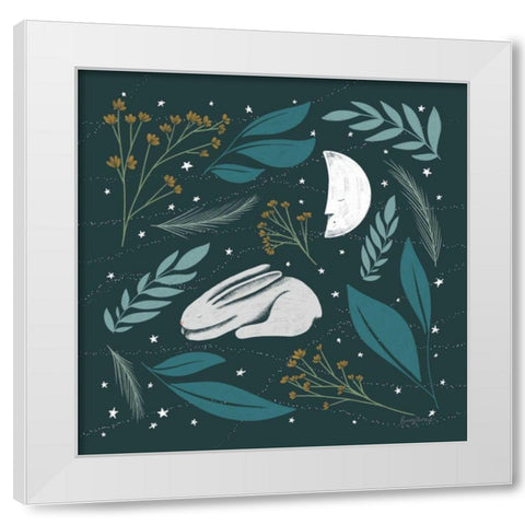 Sweet Dreams Bunny IV White Modern Wood Framed Art Print by Thorns, Becky