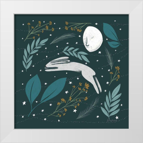 Sweet Dreams Bunny VI White Modern Wood Framed Art Print by Thorns, Becky