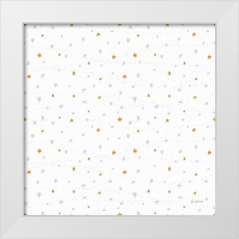 Sweet Dreams Bunny Pattern VIA White Modern Wood Framed Art Print by Thorns, Becky