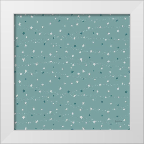 Sweet Dreams Bunny Pattern VIB White Modern Wood Framed Art Print by Thorns, Becky