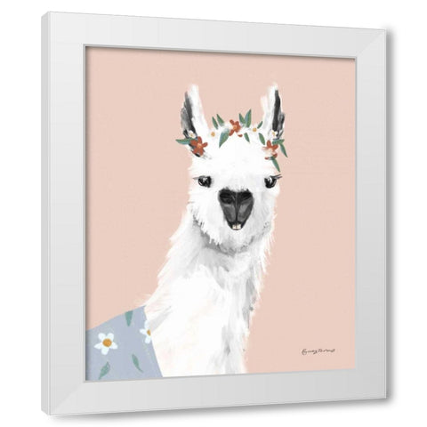Delightful Alpacas I White Modern Wood Framed Art Print by Thorns, Becky
