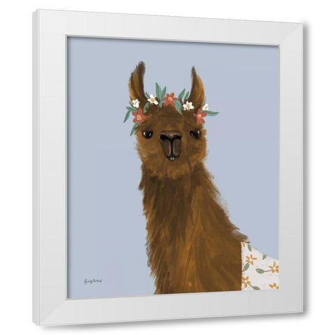 Delightful Alpacas II White Modern Wood Framed Art Print by Thorns, Becky
