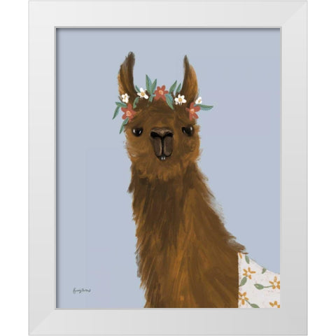 Delightful Alpacas II White Modern Wood Framed Art Print by Thorns, Becky