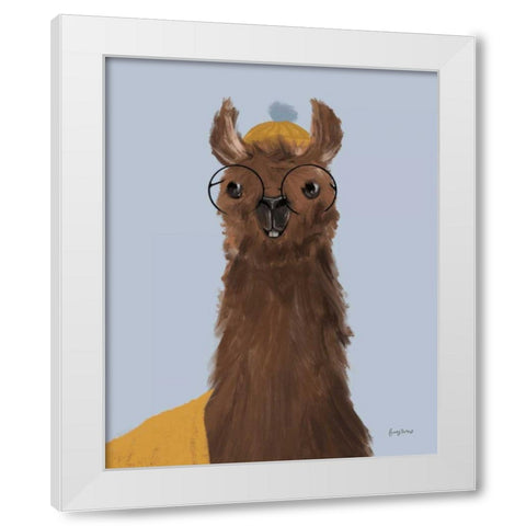Delightful Alpacas III White Modern Wood Framed Art Print by Thorns, Becky