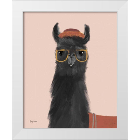 Delightful Alpacas IV White Modern Wood Framed Art Print by Thorns, Becky