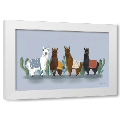 Delightful Alpacas V White Modern Wood Framed Art Print by Thorns, Becky