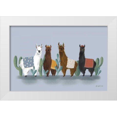 Delightful Alpacas V White Modern Wood Framed Art Print by Thorns, Becky