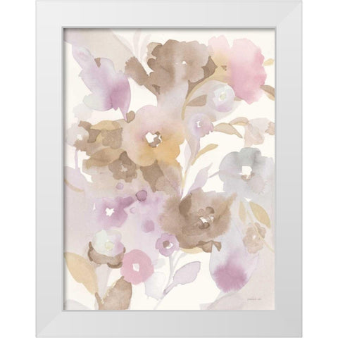 Neutral Garden I White Modern Wood Framed Art Print by Nai, Danhui