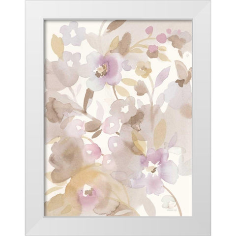 Neutral Garden II White Modern Wood Framed Art Print by Nai, Danhui