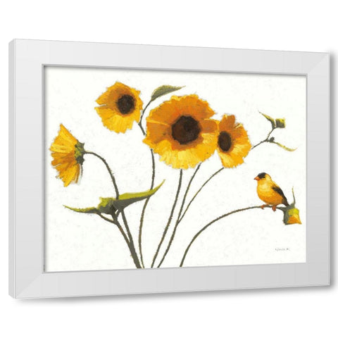 Sunny Flowers IV Light White Modern Wood Framed Art Print by Novak, Shirley