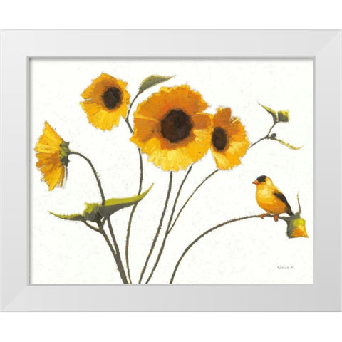 Sunny Flowers IV Light White Modern Wood Framed Art Print by Novak, Shirley