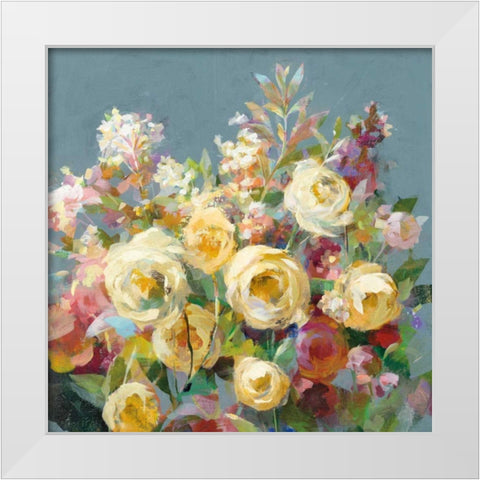 Joy of the Garden Sq II Yellow White Modern Wood Framed Art Print by Nai, Danhui