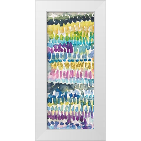 Colorful Paterns IV Panel I White Modern Wood Framed Art Print by Warrick, Cheryl