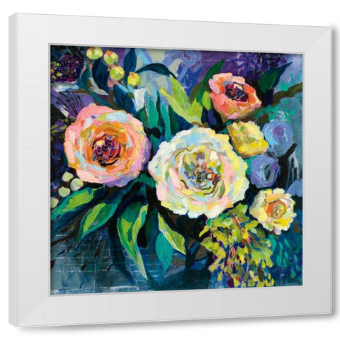 Walk in the Garden White Modern Wood Framed Art Print by Vertentes, Jeanette