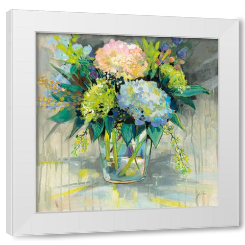 Hydrangeas from the Garden White Modern Wood Framed Art Print by Vertentes, Jeanette