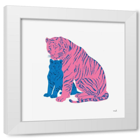 Hey Tiger II White Modern Wood Framed Art Print by Hershey, Moira