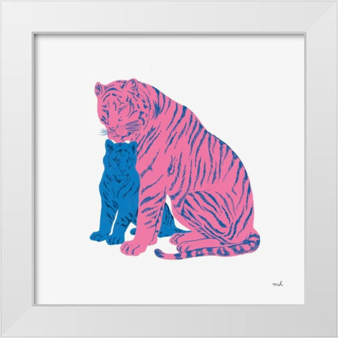 Hey Tiger II White Modern Wood Framed Art Print by Hershey, Moira