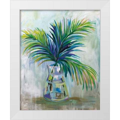 Palm Leaves I White Modern Wood Framed Art Print by Vertentes, Jeanette