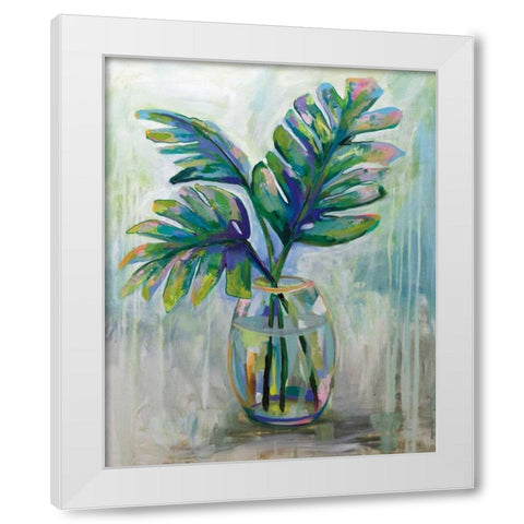 Palm Leaves II White Modern Wood Framed Art Print by Vertentes, Jeanette