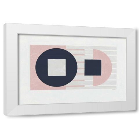 Laterally Speaking Pink White Modern Wood Framed Art Print by Schick, Mike