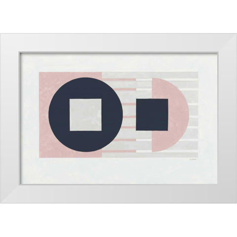 Laterally Speaking Pink White Modern Wood Framed Art Print by Schick, Mike