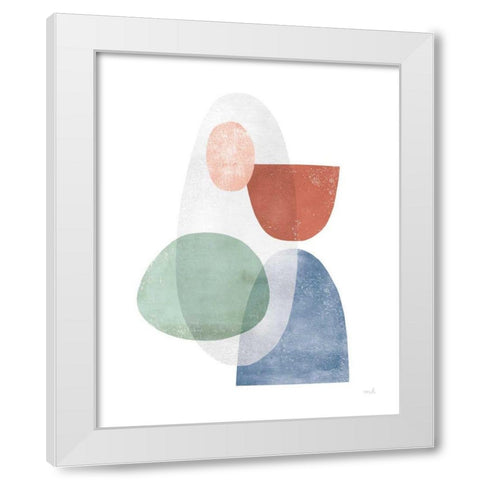 Whispers II Coral White Modern Wood Framed Art Print by Hershey, Moira