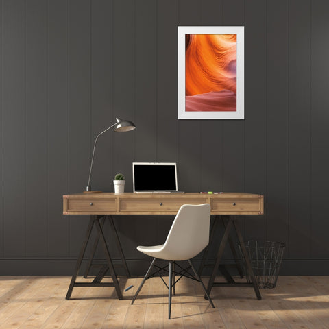 Lower Antelope Canyon VII White Modern Wood Framed Art Print by Majchrowicz, Alan