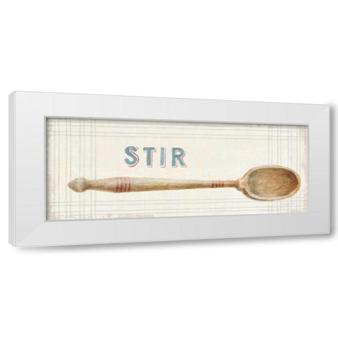 Floursack Kitchen Sign III White Modern Wood Framed Art Print by Nai, Danhui