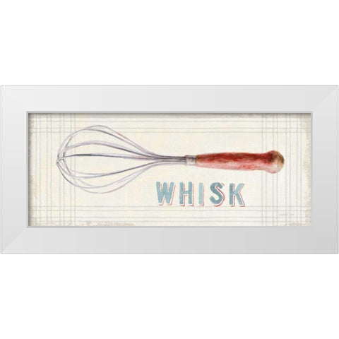 Floursack Kitchen Sign IV White Modern Wood Framed Art Print by Nai, Danhui