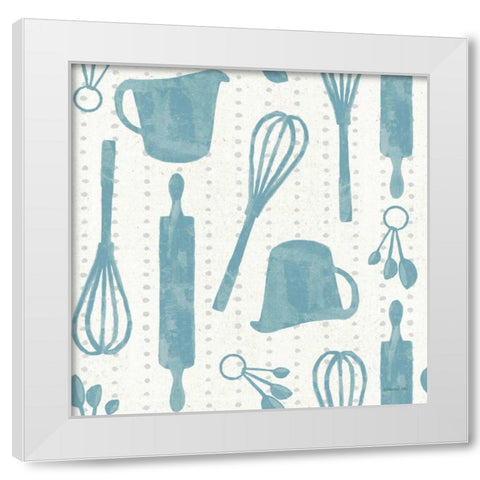 Kitchen Floursack Pattern VIB White Modern Wood Framed Art Print by Nai, Danhui